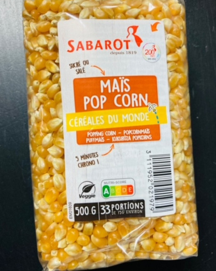 mais pop corn 500gr