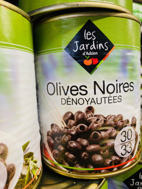 olive noir dénoyautées 800gr