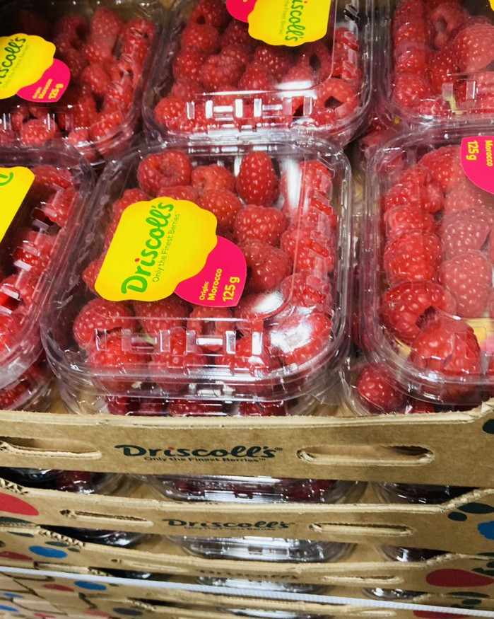 Framboises à confiture 10€ le colis de 12 barquettes (soit 1kilo500gr)