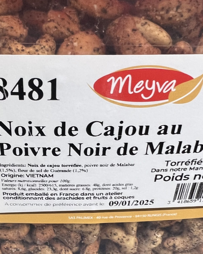 NOIX DE CAJOU AU POIVRE NOIR 